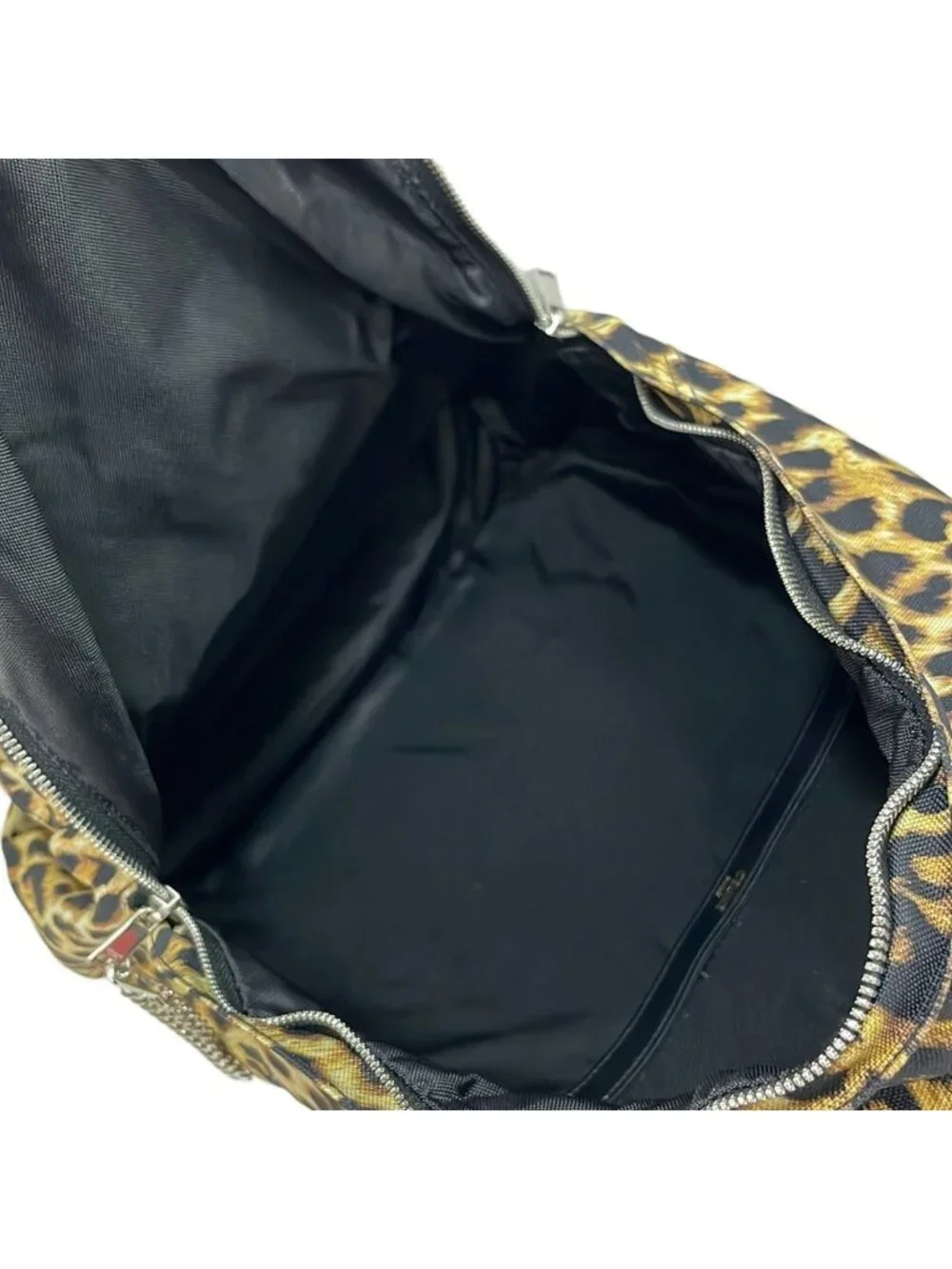 Celine Backpack Light Brown Dark Black Leopard Print Leather